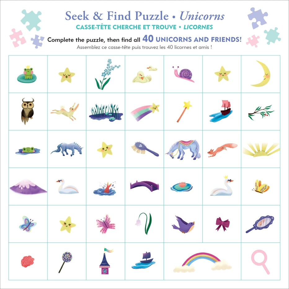 Unicorns 100 Piece Seek & Find Jigsaw Puzzle Peter Pauper