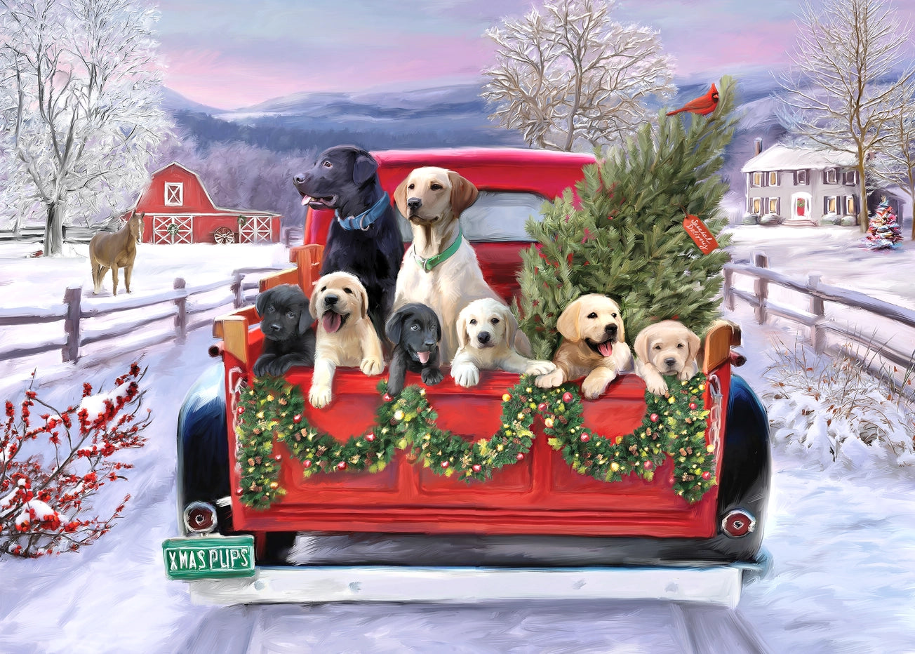 Festive Pups 1000 Piece Jigsaw Puzzle Peter Pauper
