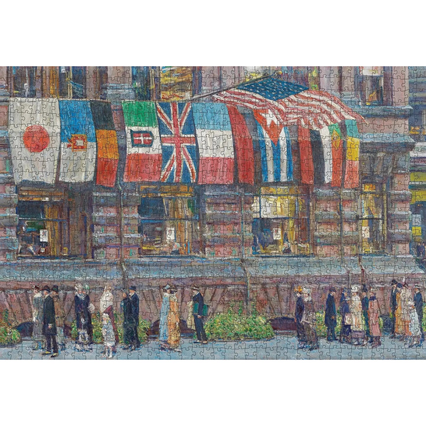Allied Flags; Union League Club 1000 Piece Jigsaw Puzzle Pomegranate