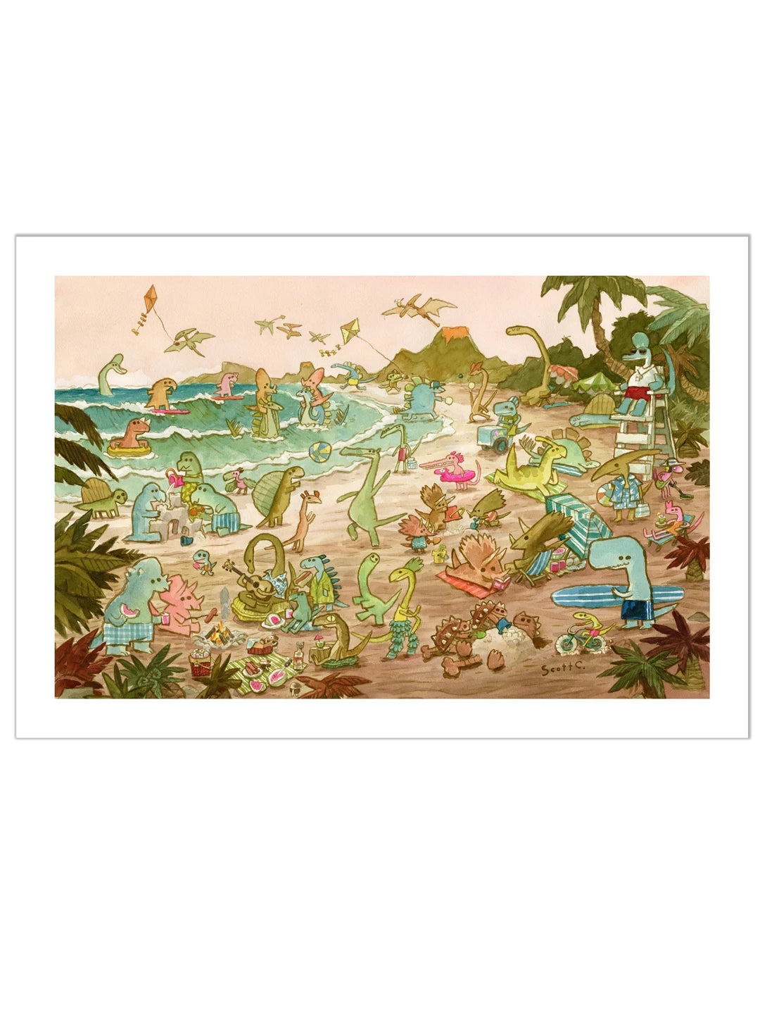 Dinosaur Beach 500 Piece Jigsaw Puzzle Scott C