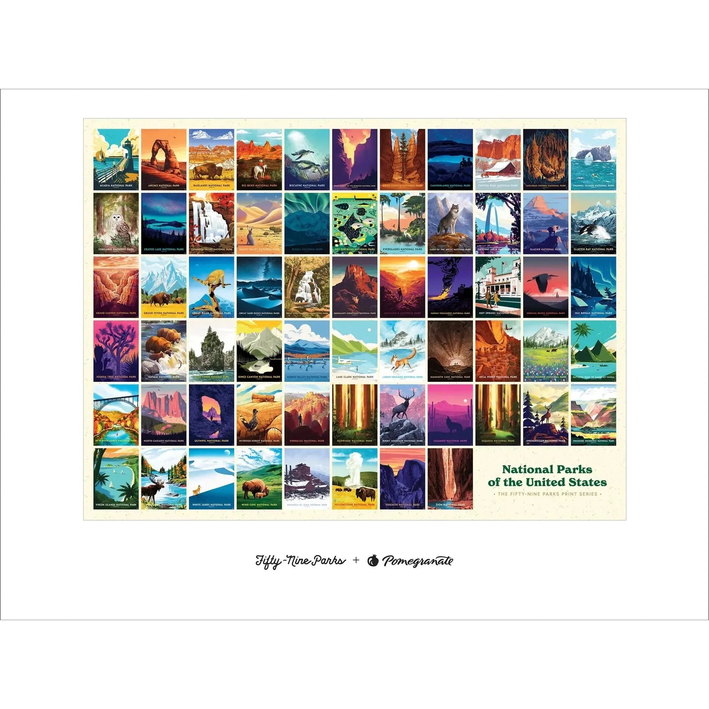 Nationals Parks of the United States 1000 Piece Jigsaw Puzzle Pomegranate