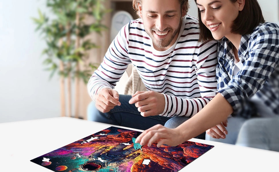 Galactic Groove 300 Piece Wooden Jigsaw Puzzle Trippy