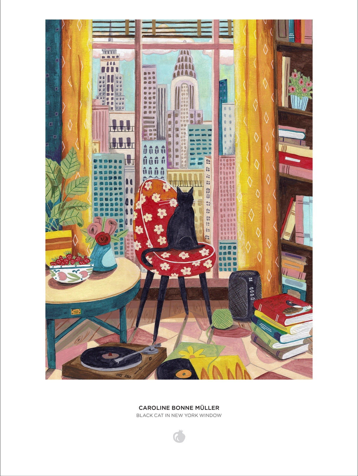 Black Cat in New York Window 1000 Piece Jigsaw Puzzle Pomegranate