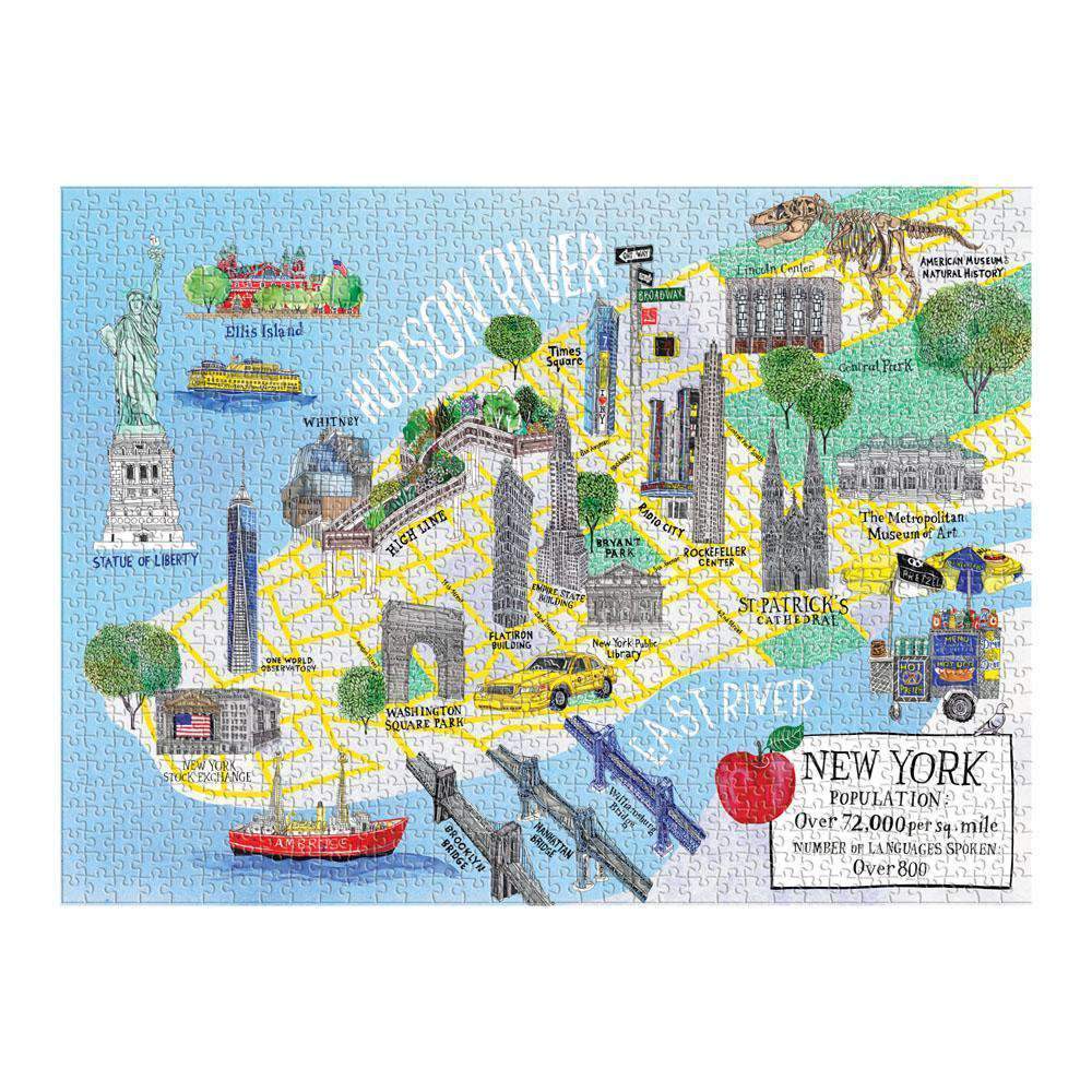 New York City Map 1000 Piece Jigsaw Puzzle Galison